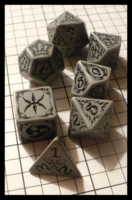 Dice : Dice - Dice Sets - Q Workshop Tribal Grey and Black - Ebay May 2012